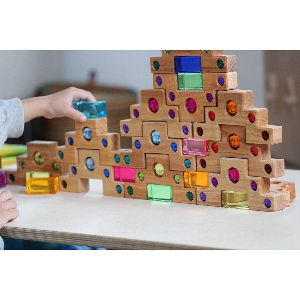 Bauspiel - Bauspiel - Gekleurde trap met lichtgevende blokken - 16 stuks - Playlaan