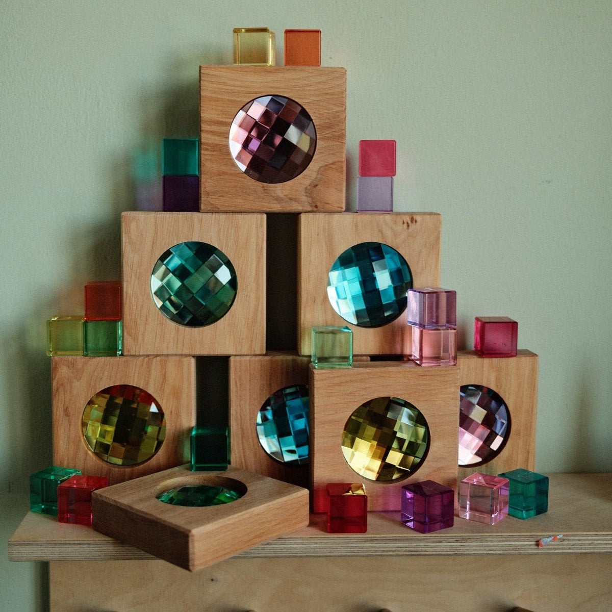 Bauspiel - Bauspiel - Gigantische glitterblokken – 8 stuks - Playlaan