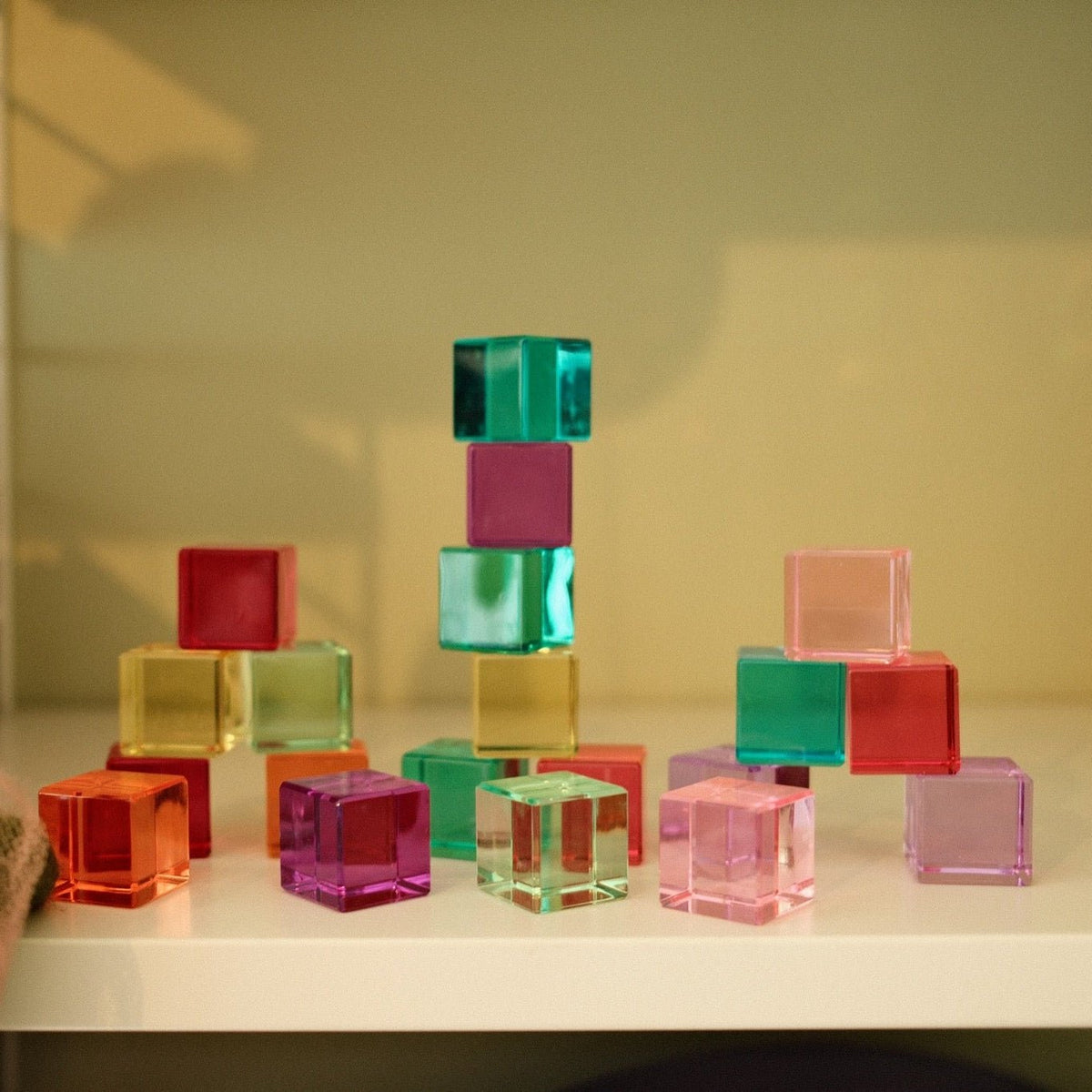 Bauspiel - Bauspiel - Lucent cubes 20 st pastel - Playlaan
