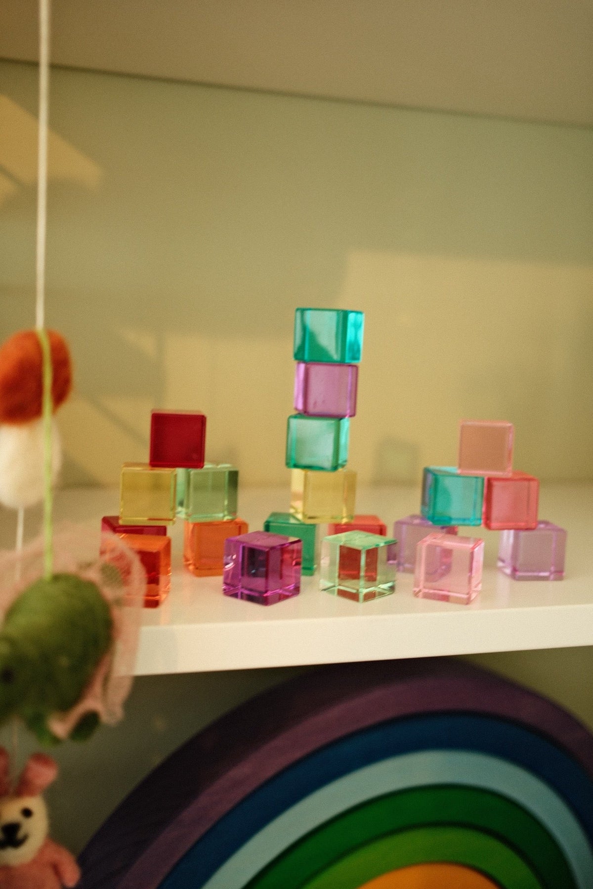 Bauspiel - Bauspiel - Lucent cubes 20 st pastel - Playlaan
