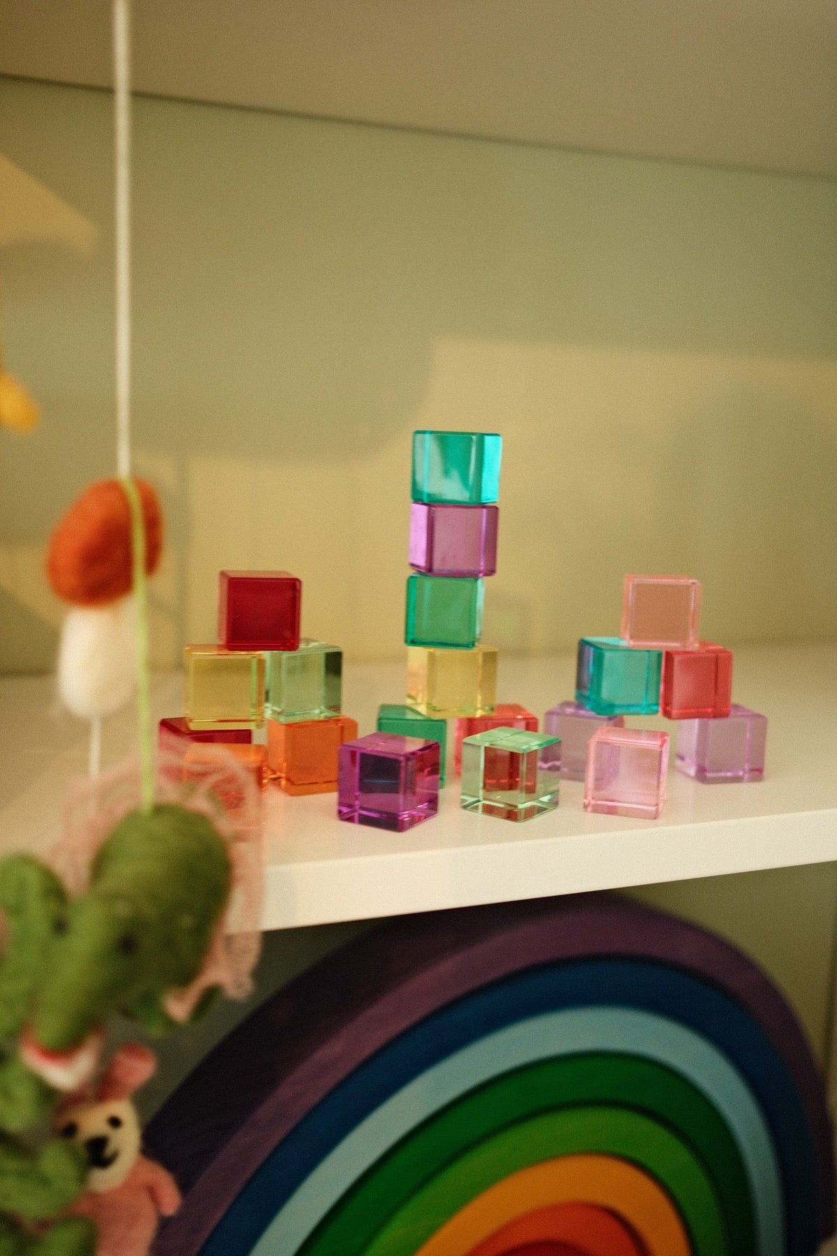 Bauspiel - Bauspiel - Lucent cubes 20 st pastel - Playlaan