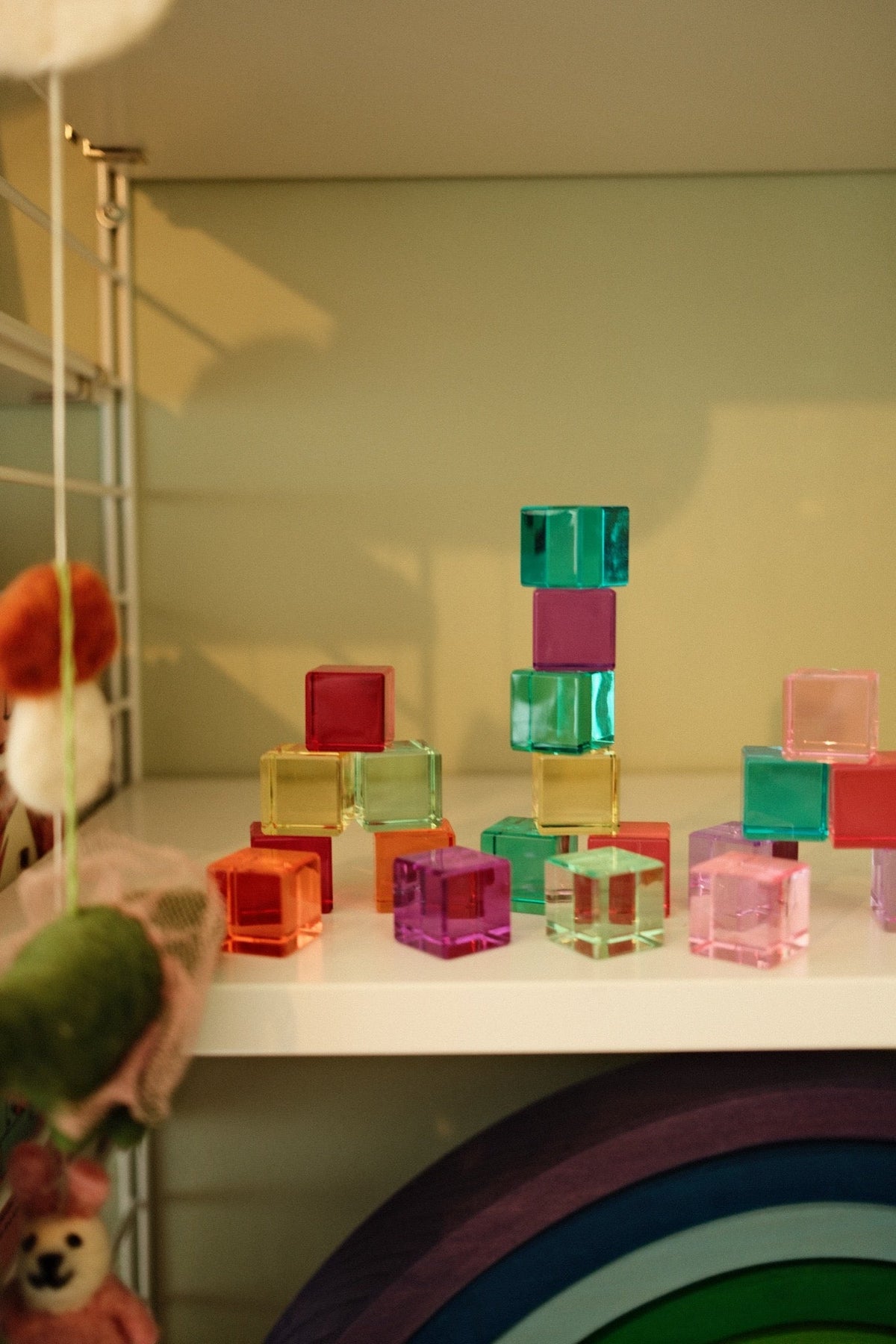 Bauspiel - Bauspiel - Lucent cubes 20 st pastel - Playlaan