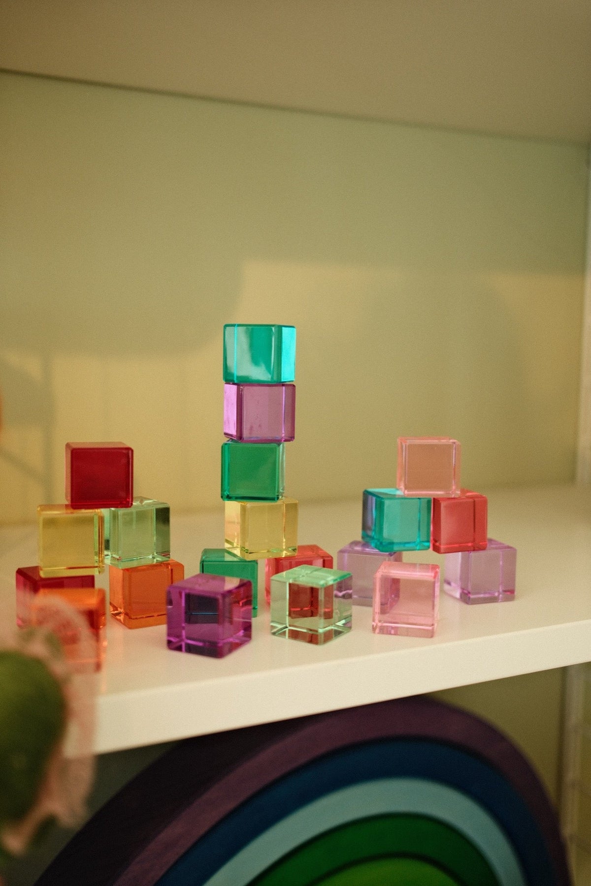 Bauspiel - Bauspiel - Lucent cubes 20 st pastel - Playlaan