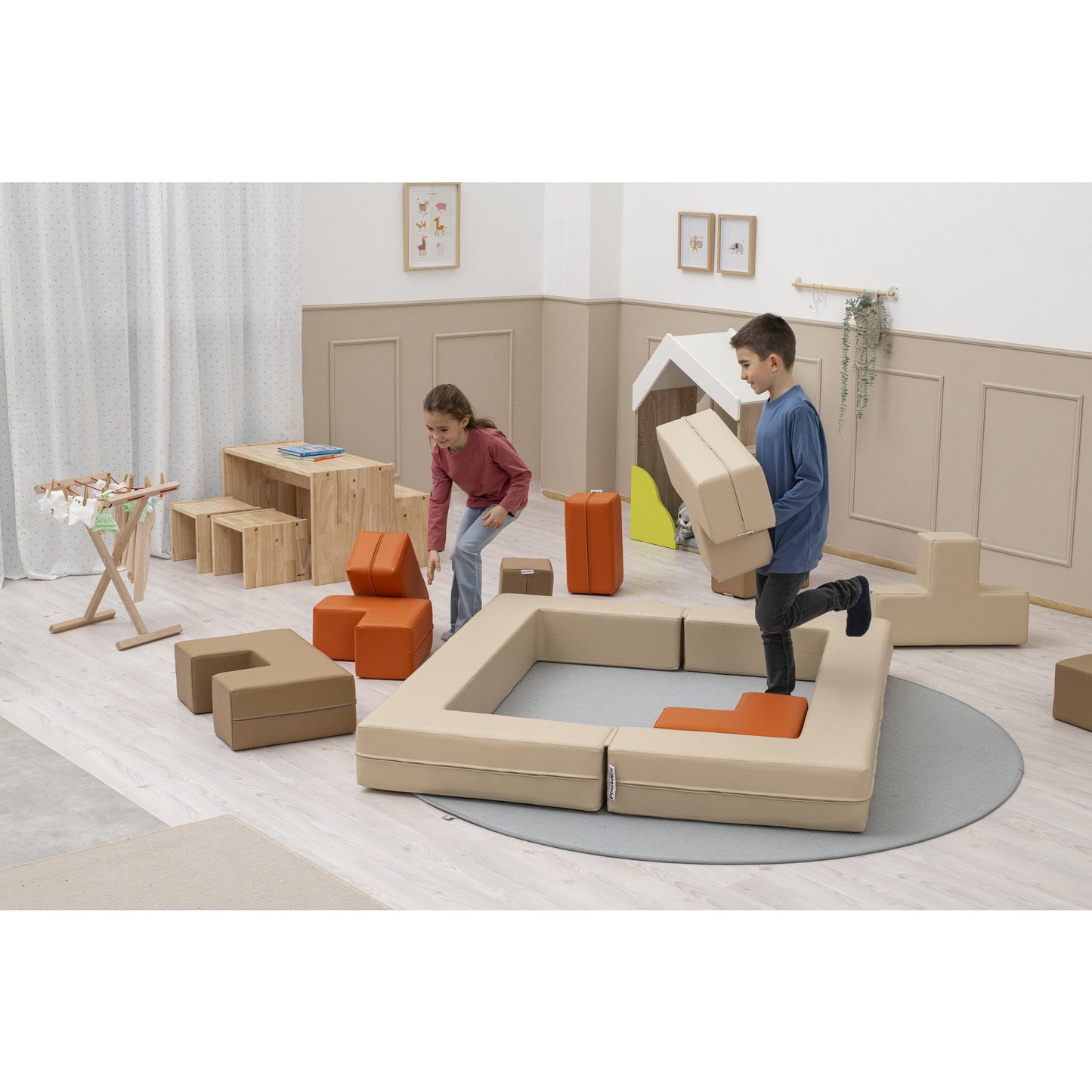 Betzold - Betzold - Combinatie-puzzelset Soft Play - beige/oranje - Playlaan