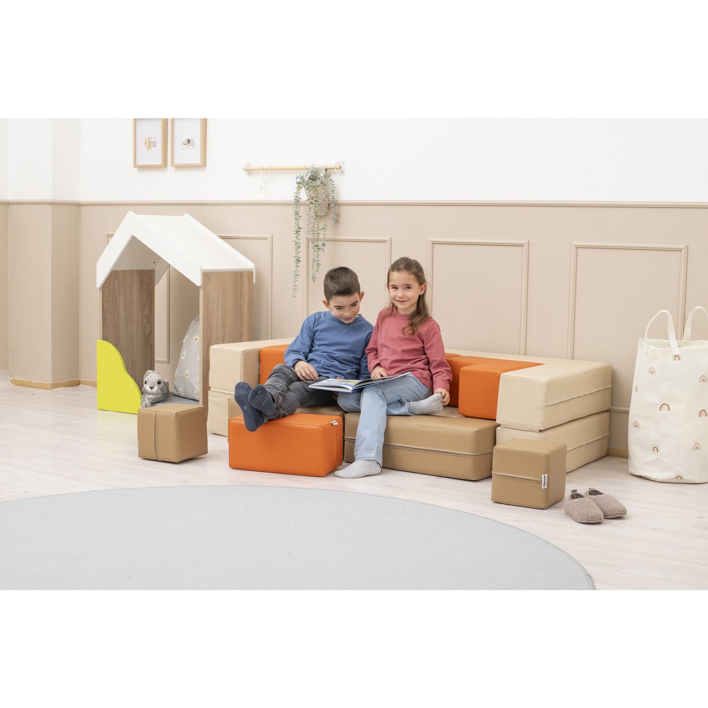 Betzold - Betzold - Combinatie-puzzelset Soft Play - beige/oranje - Playlaan