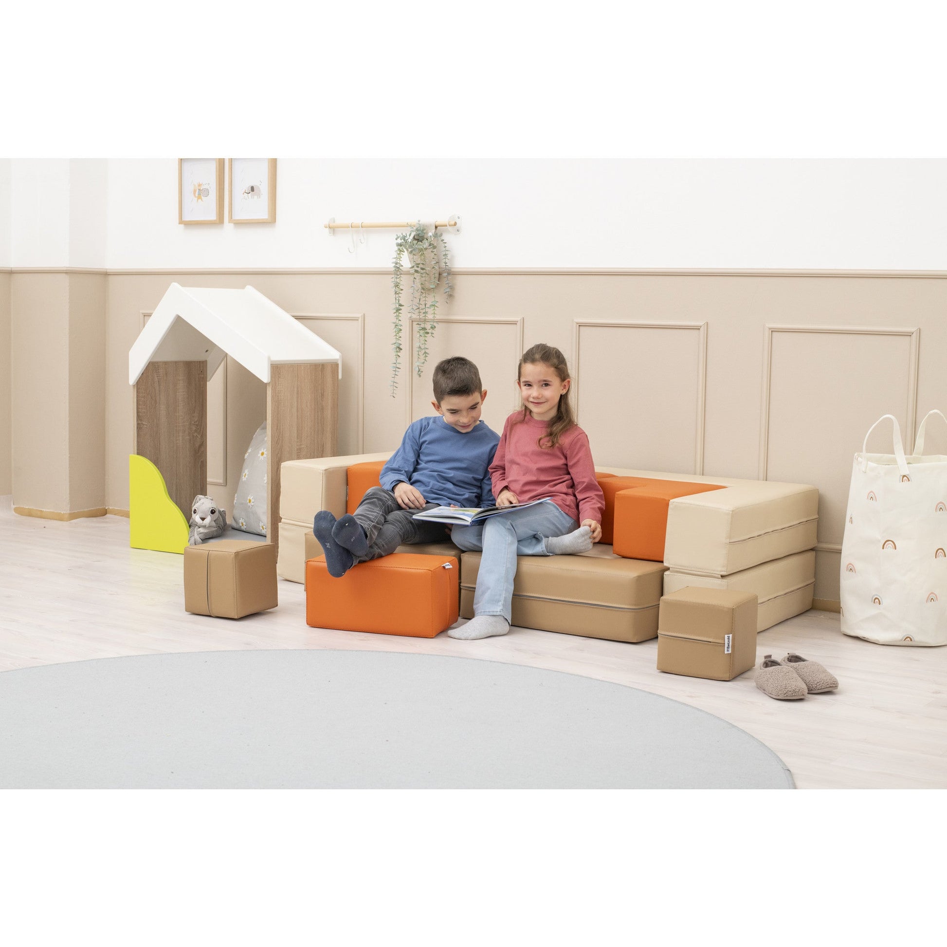 Betzold - Betzold - Combinatie-puzzelset Soft Play - beige/oranje - Playlaan
