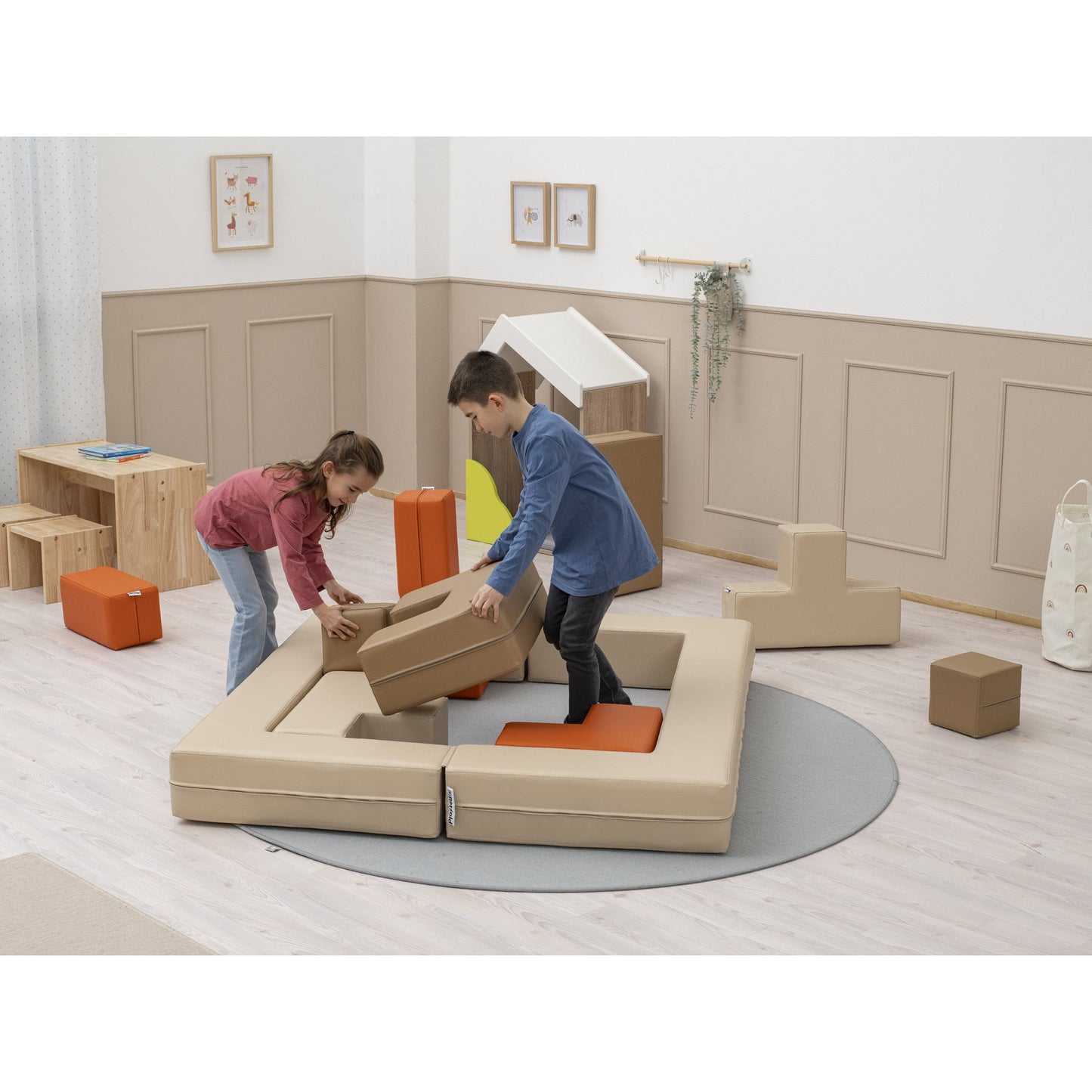 Betzold - Betzold - Combinatie-puzzelset Soft Play - beige/oranje - Playlaan