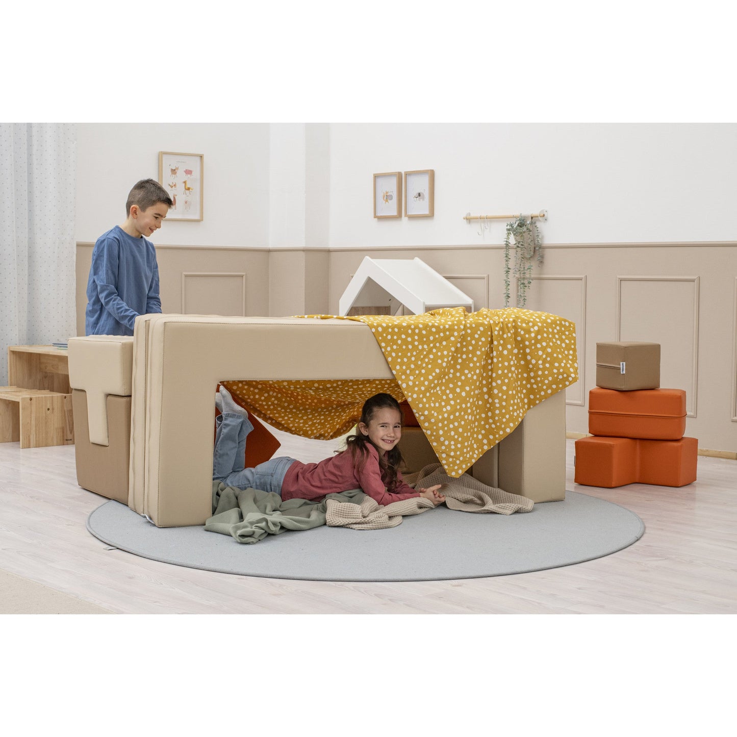 Betzold - Betzold - Combinatie-puzzelset Soft Play - beige/oranje - Playlaan