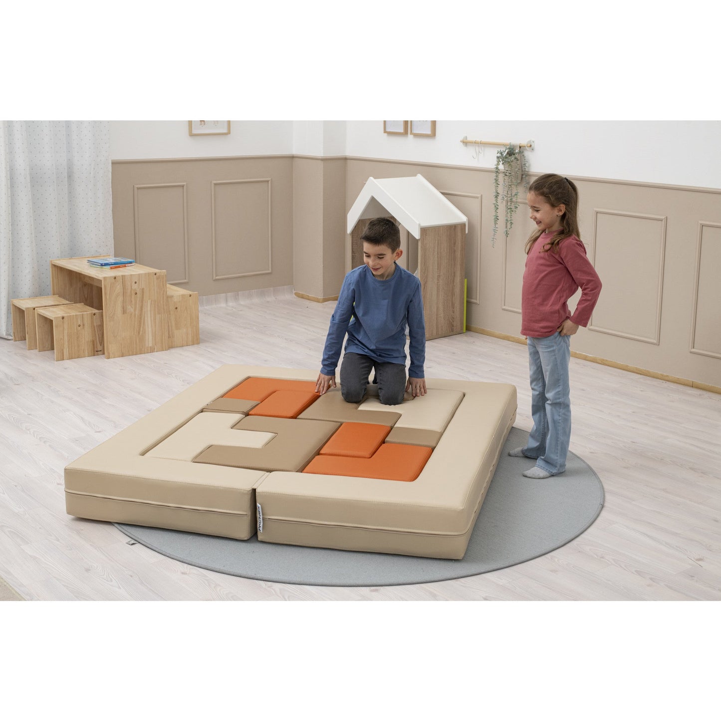 Betzold - Betzold - Combinatie-puzzelset Soft Play - beige/oranje - Playlaan