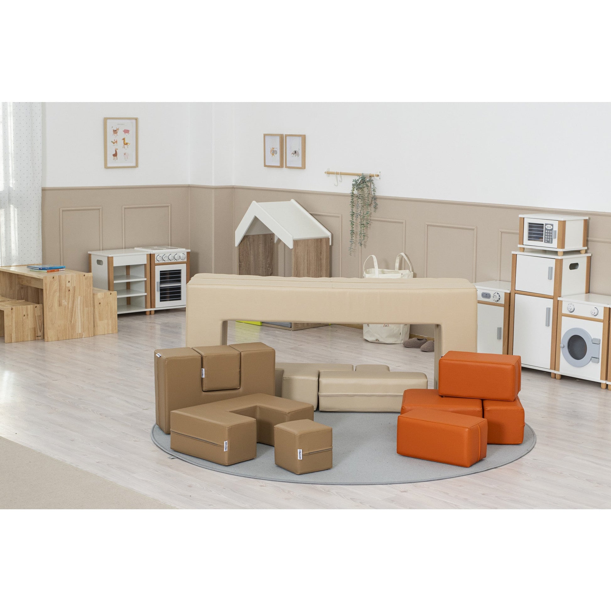 Betzold - Betzold - Combinatie-puzzelset Soft Play - beige/oranje - Playlaan
