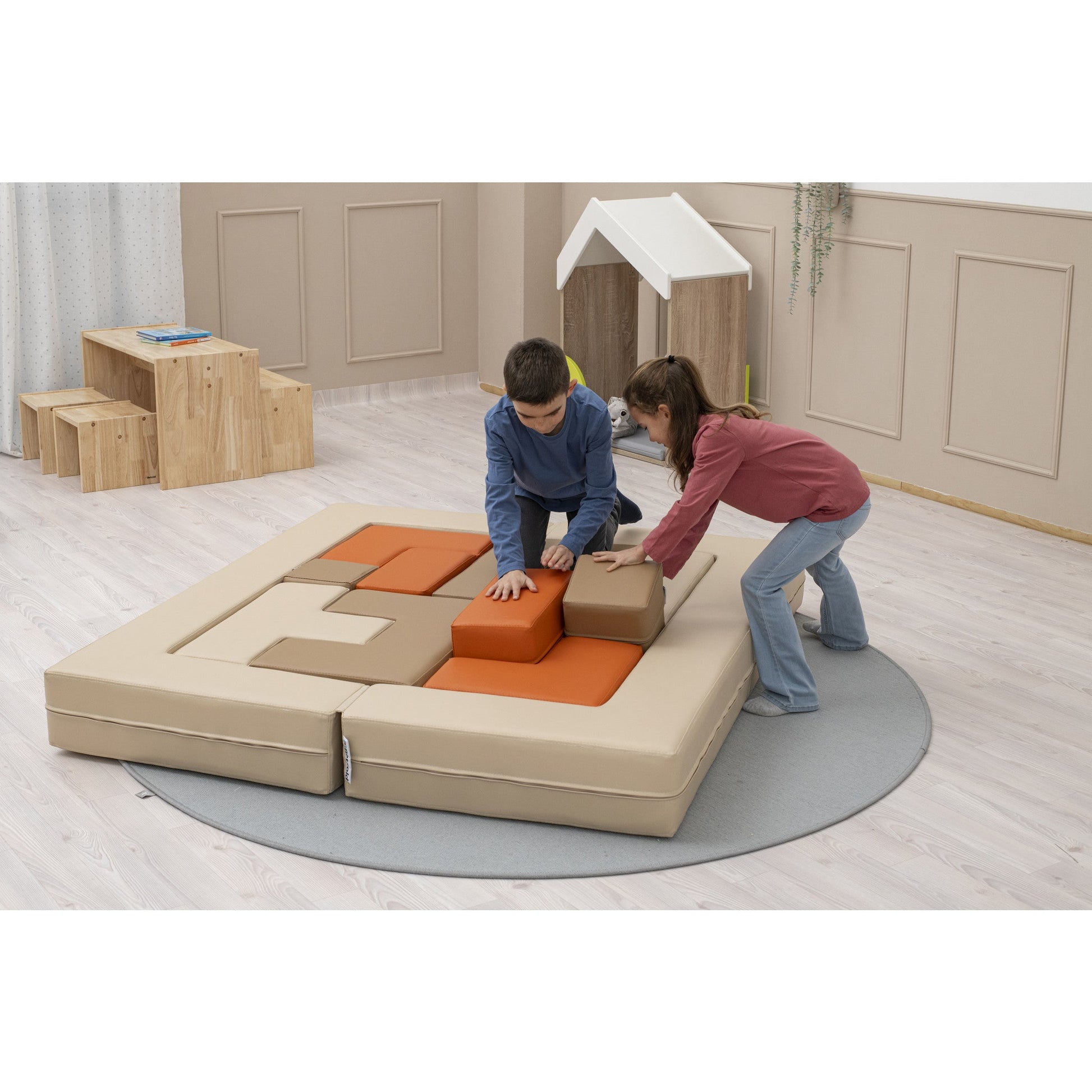 Betzold - Betzold - Combinatie-puzzelset Soft Play - beige/oranje - Playlaan