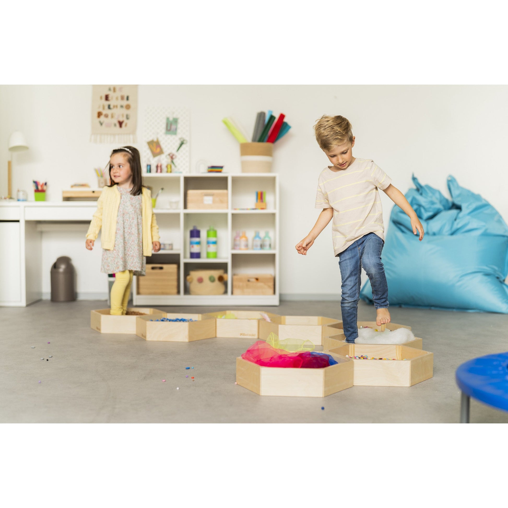 Betzold - Betzold - Houten blotevoeteneilanden – set van 4 - Playlaan