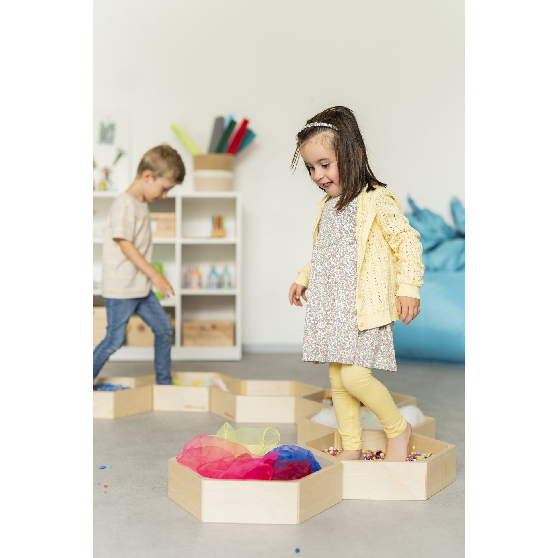 Betzold - Betzold - Houten blotevoeteneilanden – set van 4 - Playlaan