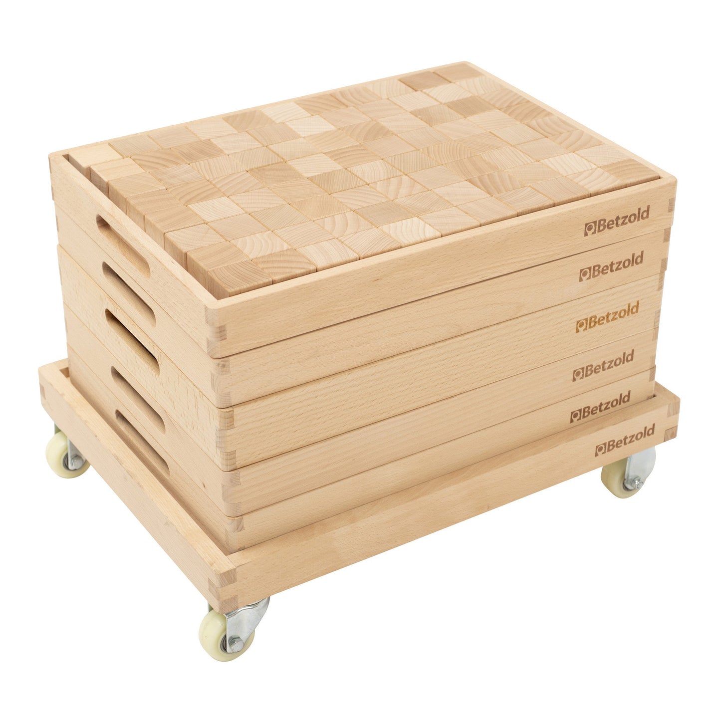 Betzold - Betzold - Mobiele wiskunde trolley met bouwblokken en spiegel - Playlaan