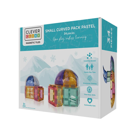 Cleverclixx - Small Curved Pack 34 stuks - Pastel - Playlaan