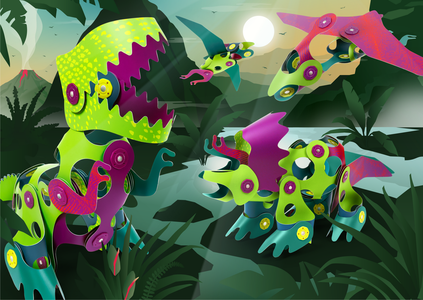 Clixo - Clixo - Dino Adventure set 36st - Playlaan