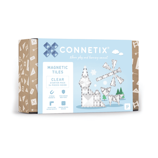 Connetix - Clear Starter Pack 34 st - Magnetische Tegels - Playlaan