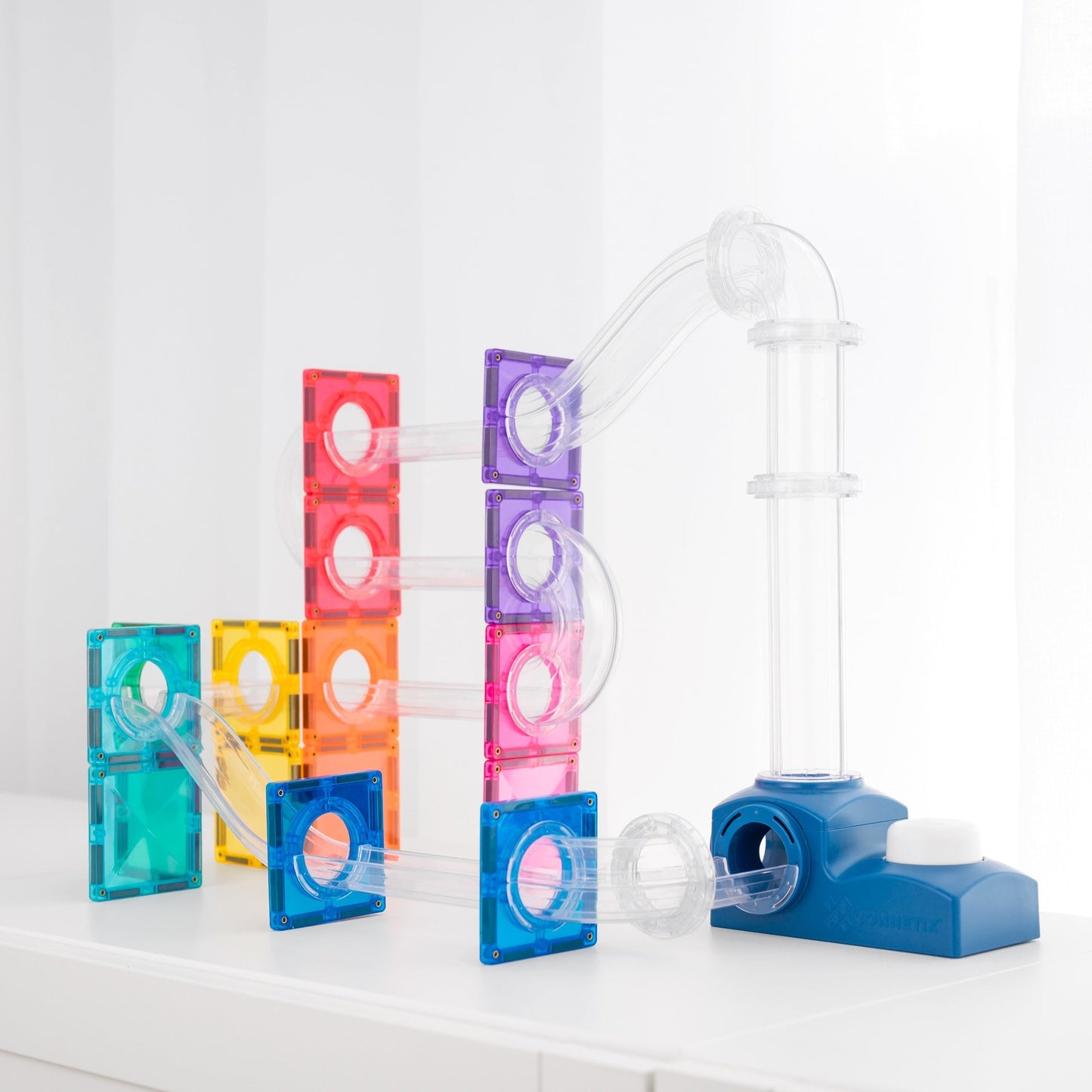 Connetix - Connetix - Launcher Knikkerbaan Pack - 47 magnetische tegels - Playlaan