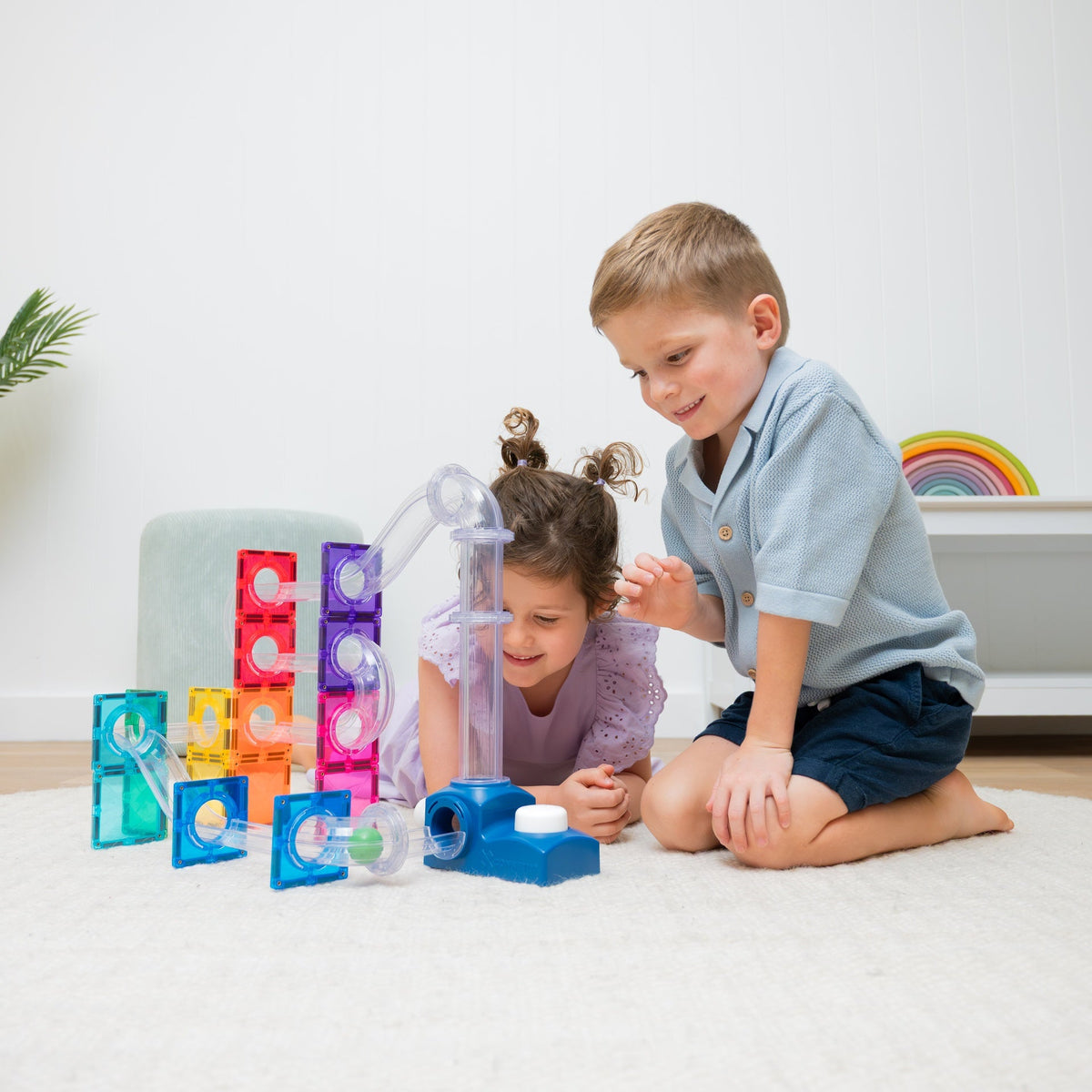 Connetix - Connetix - Launcher Knikkerbaan Pack - 47 magnetische tegels - Playlaan