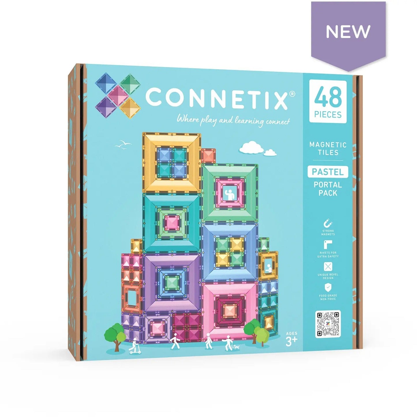 Connetix - Connetix - Pastel Portal Pack 48st - Magnetische tegels - Playlaan