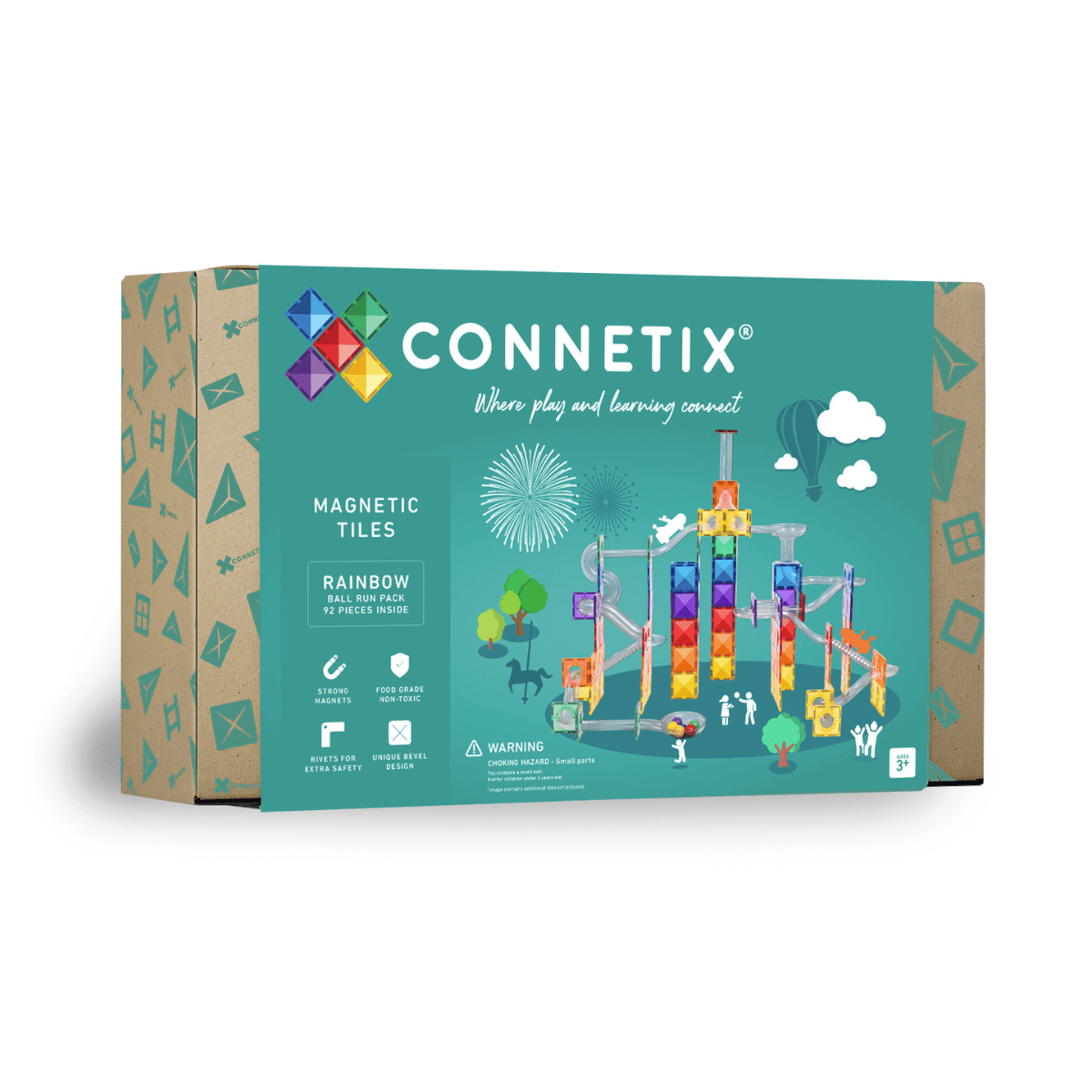 Connetix - Connetix - Rainbow Ball Run pack 92stuks - Magnetische Constructie Tegels - Playlaan