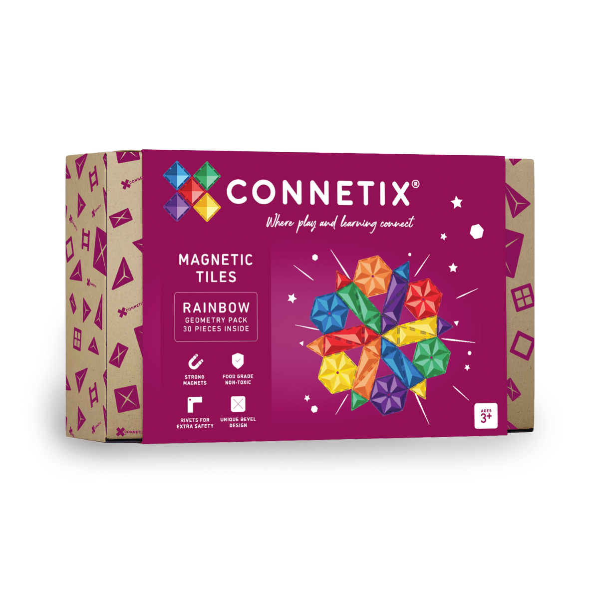 Connetix - Connetix - Rainbow Geometry Pack 30st - Magnetische Bouw en Constructie Tegels - Playlaan