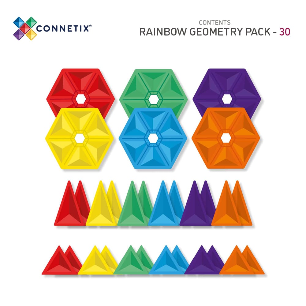 Connetix - Rainbow Geometry Pack 30 pc - Magnetische Bouw en Constructie Tegels - Playlaan