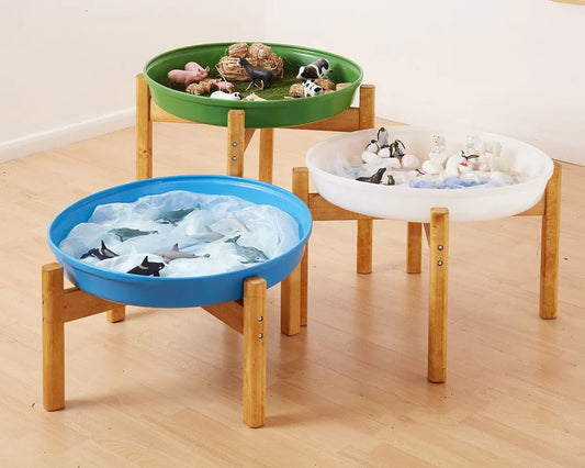 Cosy - Cosy - Landschap Tuff Tray Rond (69cm) speelbakken met houten onderstel - set van 3 - Playlaan
