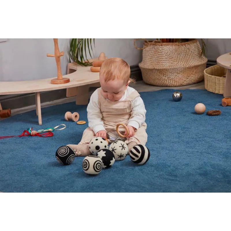 Cosy - Cosy - Sensorische baby patroonballen zwart/wit 6st - Playlaan