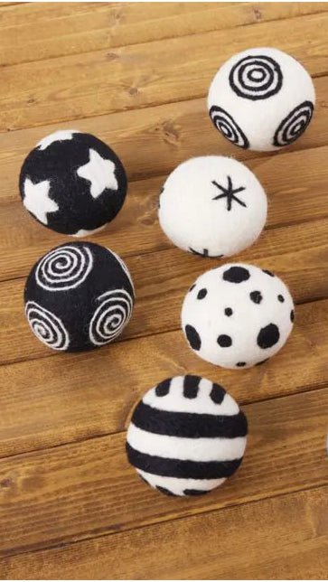 Cosy - Cosy - Sensorische baby patroonballen zwart/wit 6st - Playlaan