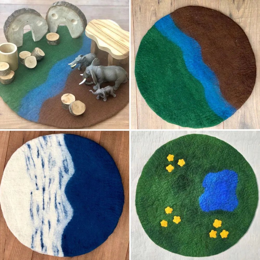 Cosy - Cosy - Vilten speelmatten landschap - set van 3 - Playlaan