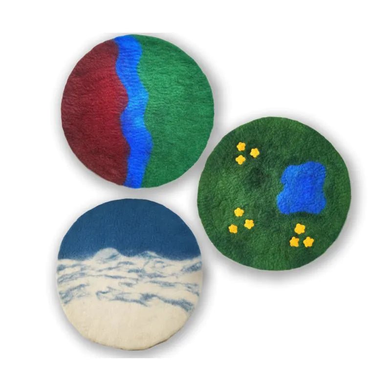 Cosy - Cosy - Vilten speelmatten landschap - set van 3 - Playlaan
