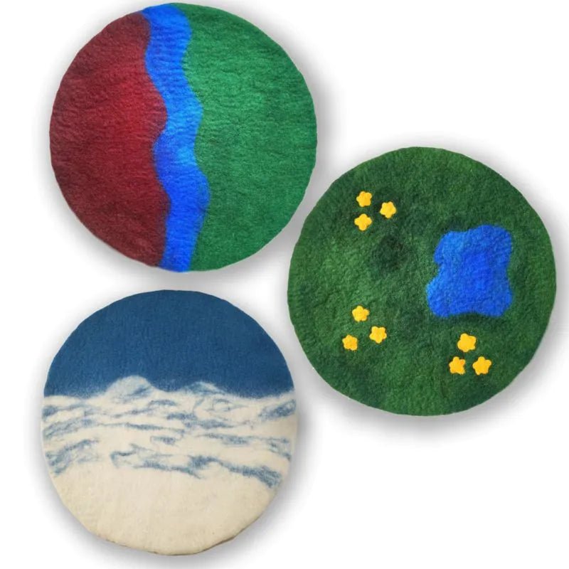 Cosy - Cosy - Vilten speelmatten landschap - set van 3 - Playlaan