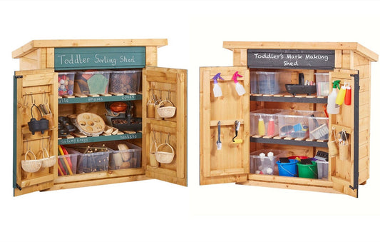 Cosy - Kasten set - Wiskunde & Mark Maken - Peuterchuurtjes set van 2 - Playlaan
