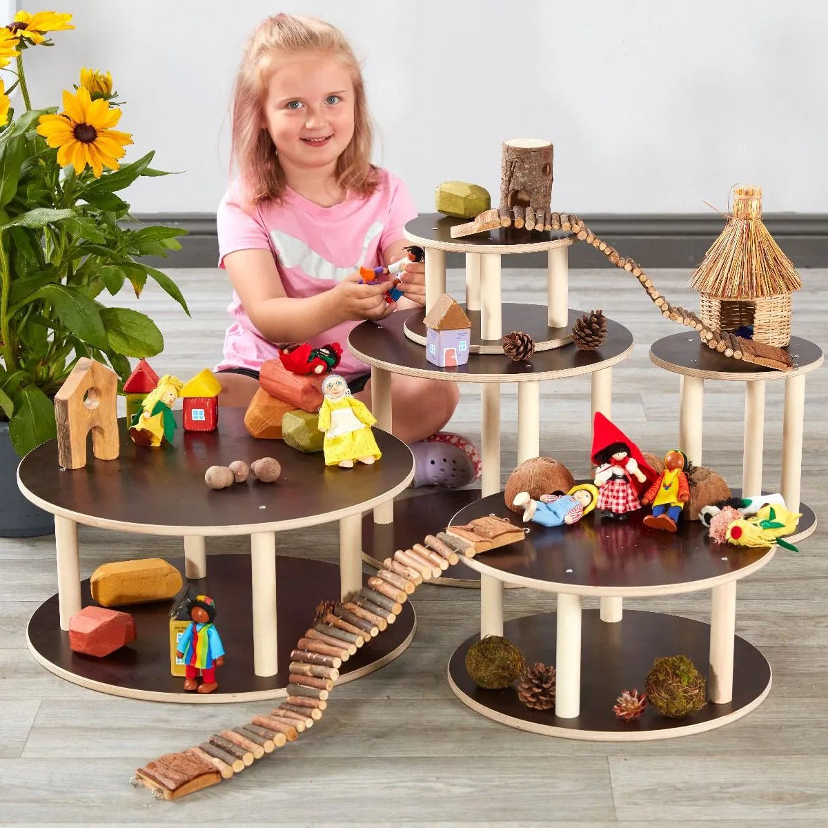 Cosy - Speelplatforms rond (5st) voor Small World Play - Playlaan