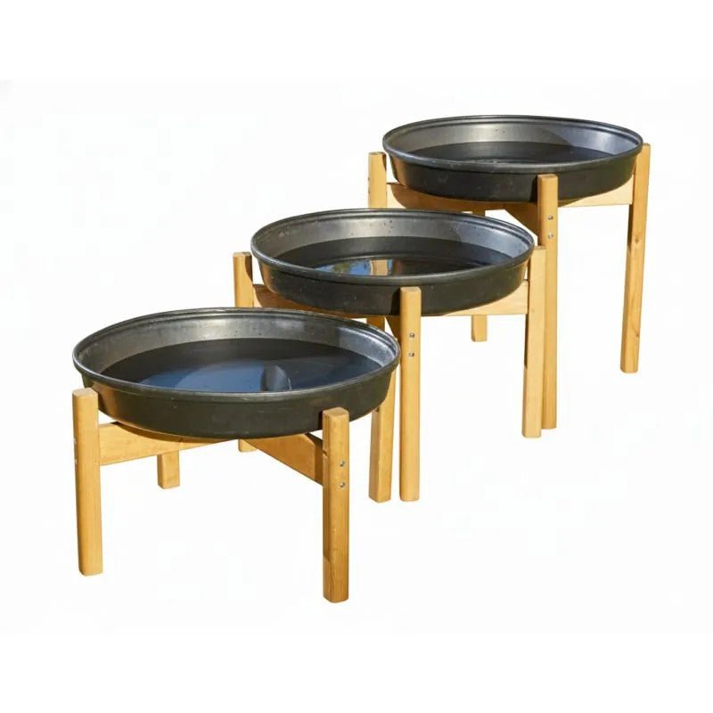 Cosy - Tuff Tray Rond zwart (69cm) Trio set met standaards, cascaderend - Playlaan