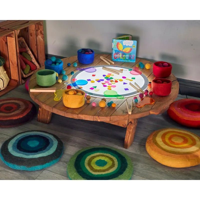 Cosy - Zitkussens regenboog 6st - Wolvilt - Playlaan