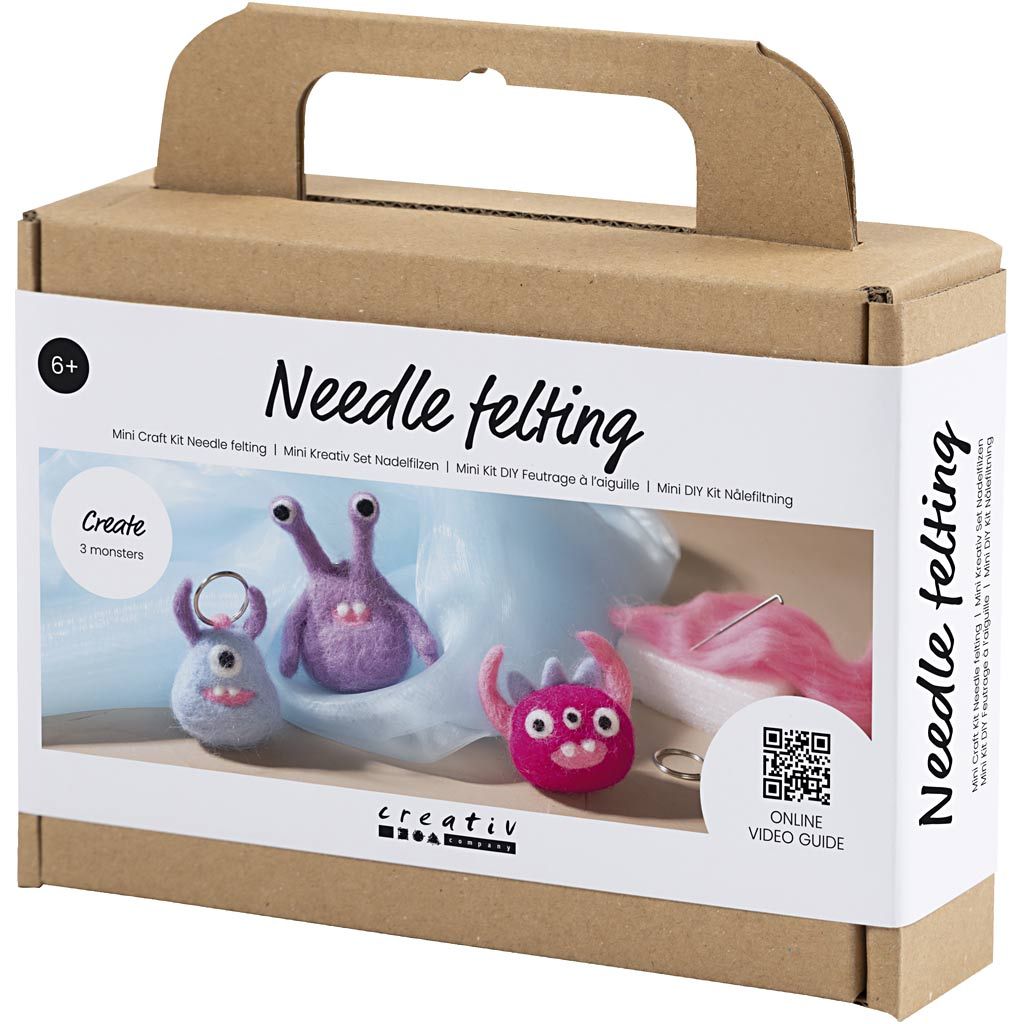 Creativ Company - Creativ Company - Mini hobbyset naaldvilten monsters - Playlaan