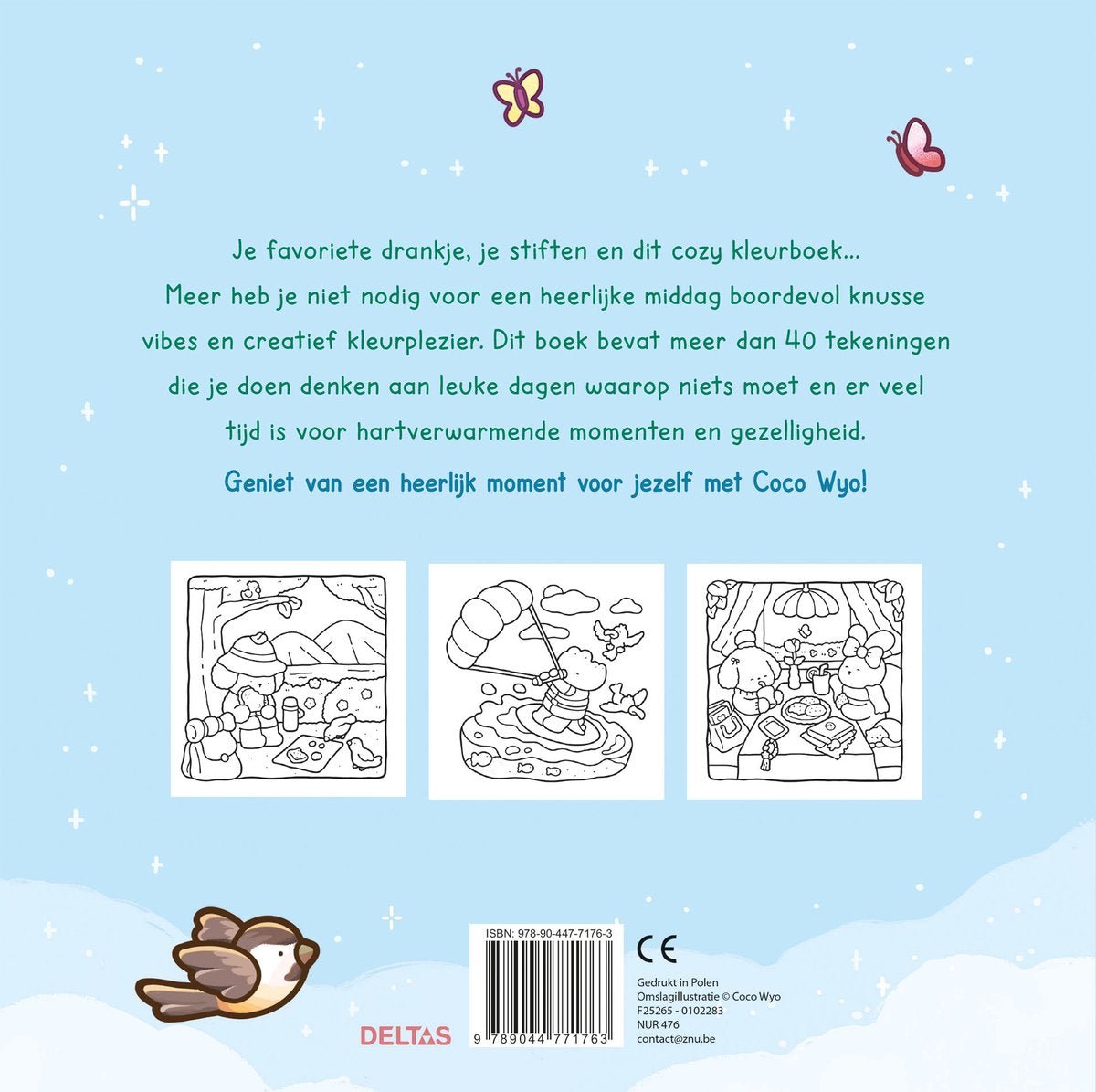 Deltas Centrale uitgeverij - Cozy Days Cute & Comfy kleurboek Coco Wyo - Deltas - Playlaan