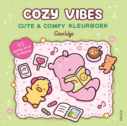 Deltas Centrale uitgeverij - Cozy Vibes Cute & Comfy kleurboek Coco Wyo - Playlaan