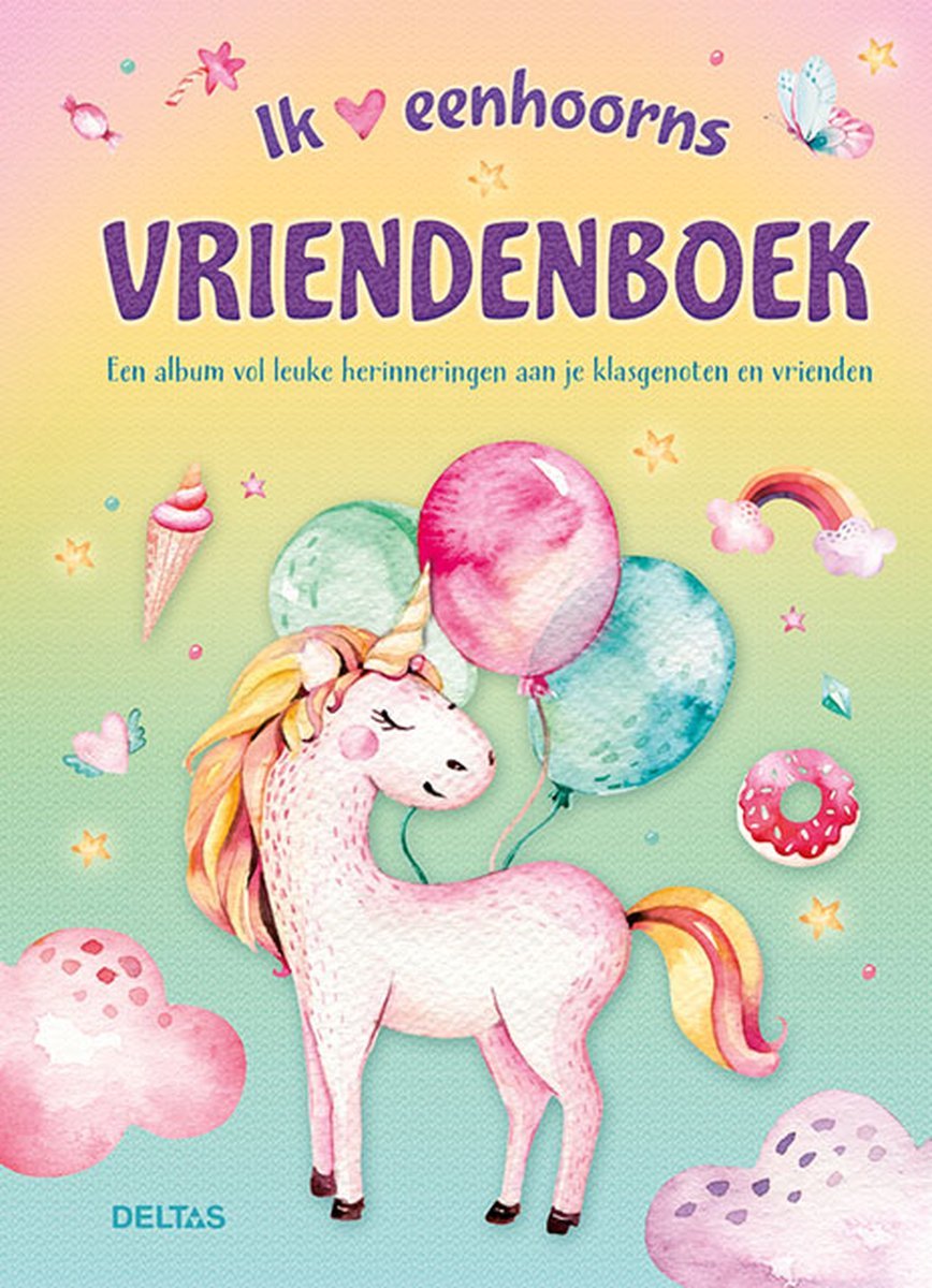 Deltas Centrale uitgeverij - Ik hou van eenhoorns vriendenboek - Deltas - Playlaan