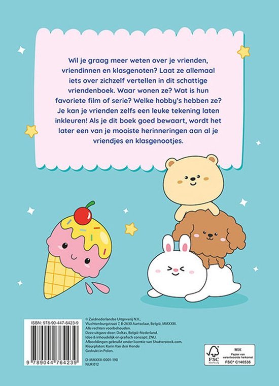 Deltas Centrale uitgeverij - Ik hou van Kawaii vriendenboek - Deltas - Playlaan