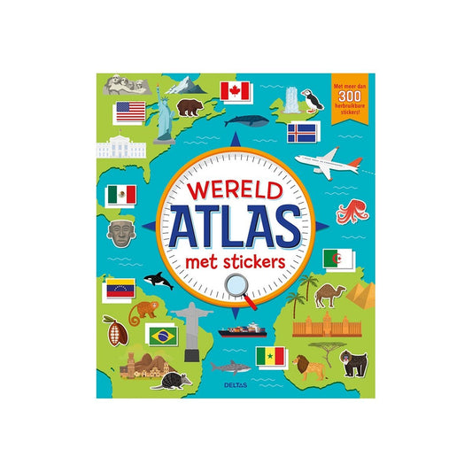 Deltas Centrale uitgeverij - Wereld atlas met stickers - Deltas - Playlaan