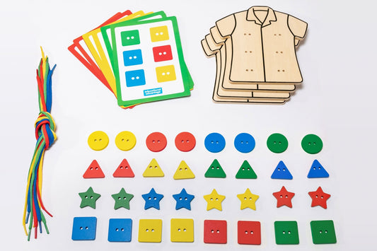 Educational Advantage - Educational Advantage - Educatief rijgspel kleding (hout, FSC 100%) - Playlaan