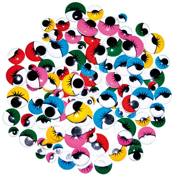 Eduplay - Wiggly eyes mixed different sizes (18 mm, 15 mm, 10 mm, 8 mm), mixed colours - Playlaan