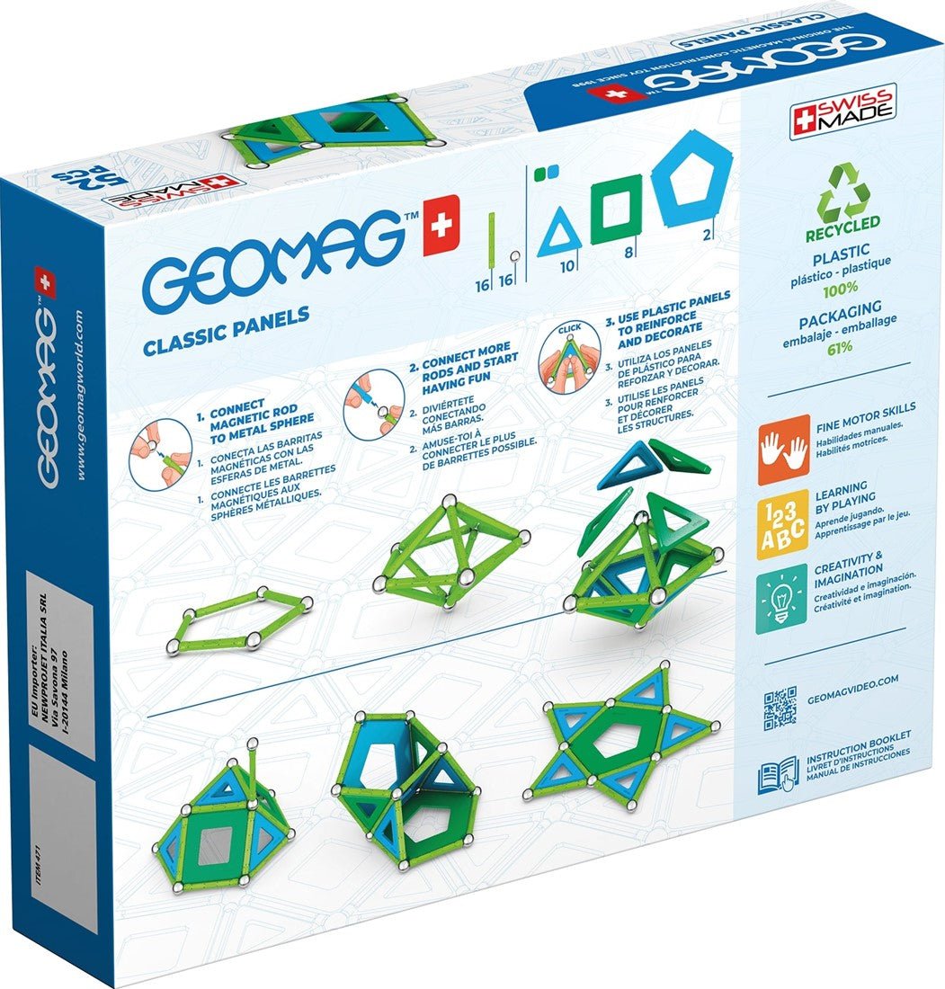 Geomag - Classic Panels Green Line 52 pcs - Playlaan