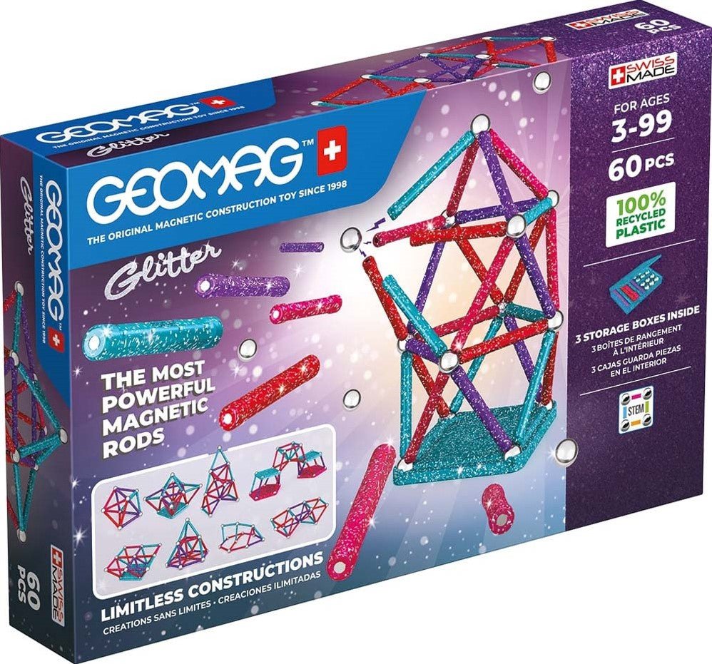 Geomag - Glitter Recycled 60 pcs - Playlaan