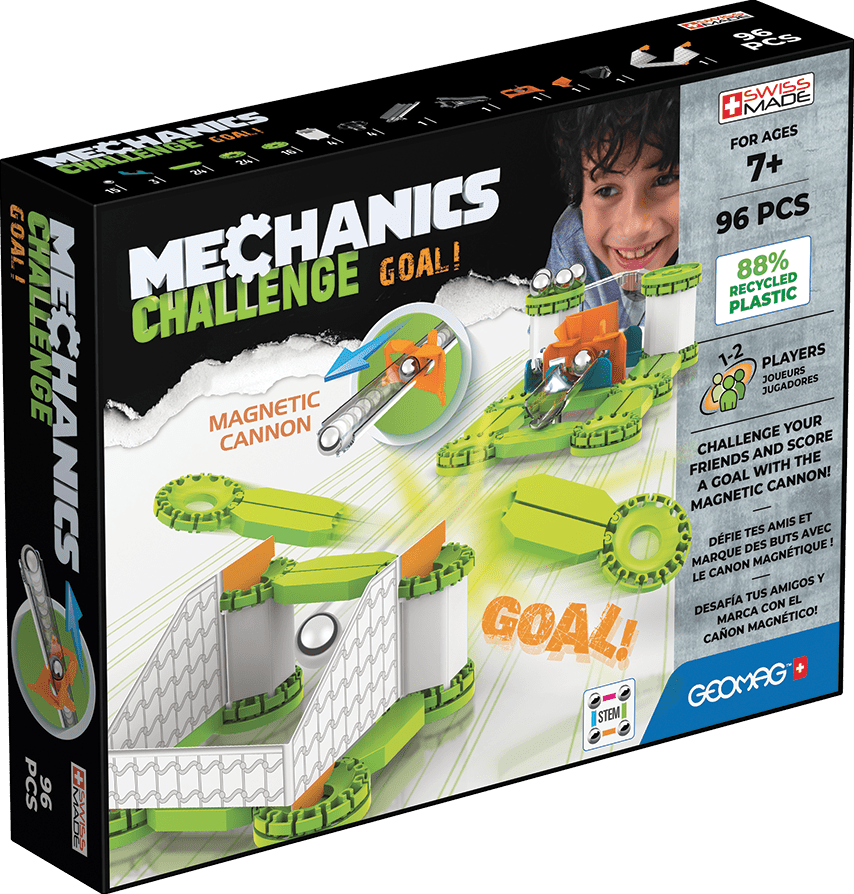 Geomag - Mechanics Recycled Challenge Goal! 96 pcs - Playlaan