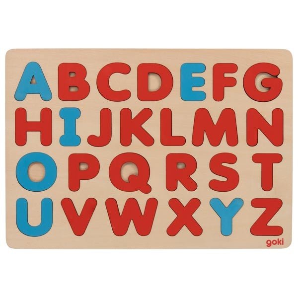 Goki - Goki - Houten alfabetpuzzel Montessori stijl - Playlaan