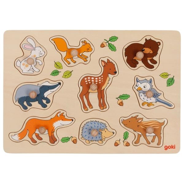 Goki - Goki - Houten Inlegpuzzel Bosdieren - Playlaan